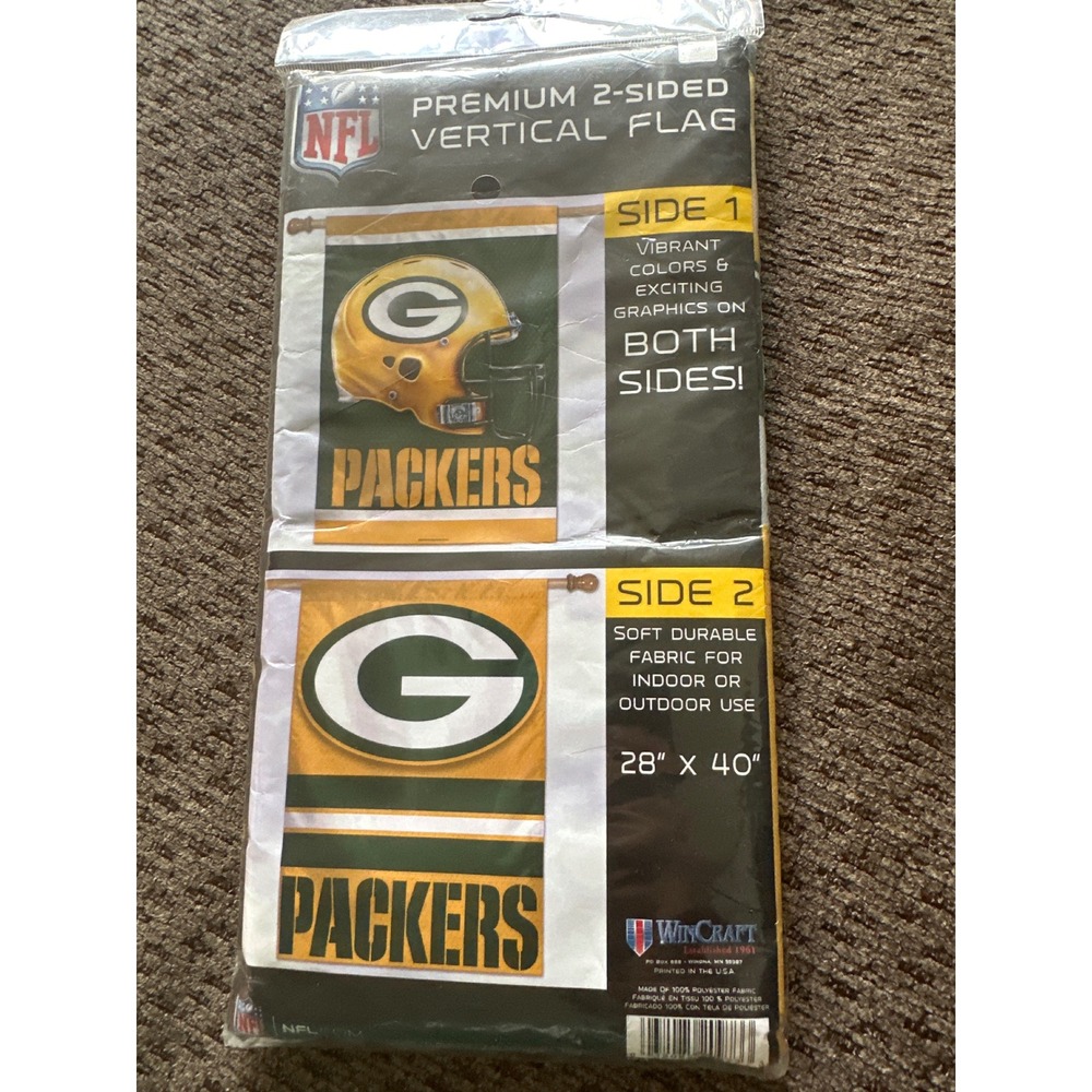 WinCraft NFL Green Bay Packers 2-Sided Vertical Flag Banner 28x40 House Flag